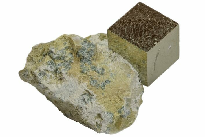 Natural Pyrite Cube In Rock - Navajun, Spain #168441